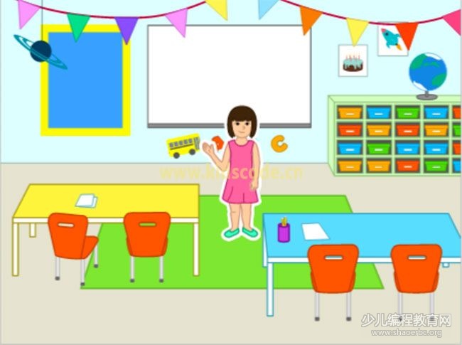 scratchjr圖文教程:第三章我的故事【第二節】 ScratchJR少兒編程啟蒙教程:第三章:參觀我的學校-少兒編程教育網