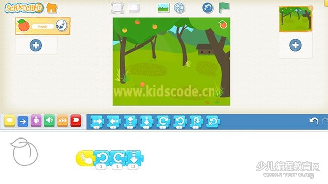 scratchjr圖文教程：第四章游戲-摘桃子