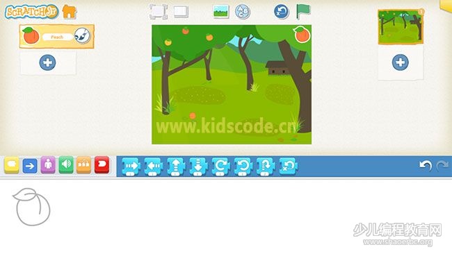 scratchjr圖文教程：第四章游戲-摘桃子