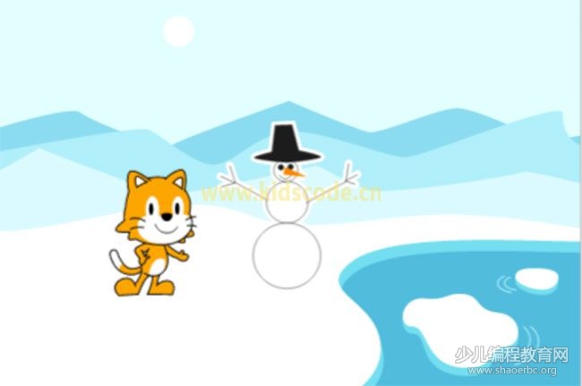 scratchjr圖文教程：第三章我的故事【堆雪人】