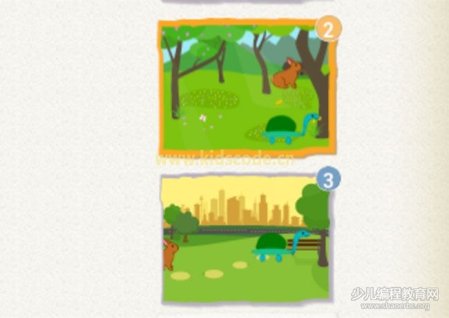 scratchjr圖文教程：第三章我的故事-龜兔賽跑【綜合】